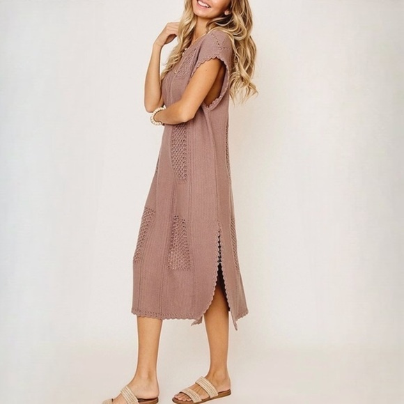 Women Related Crocheted Patch Sleeveless Dress - Picture 5 of 6